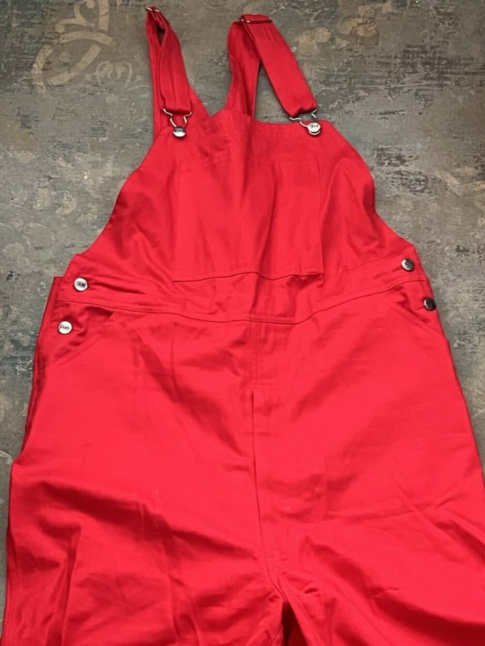 Red Bib Overalls Womens Utility Fall Workwear Pants GB Game Bibs Sz L